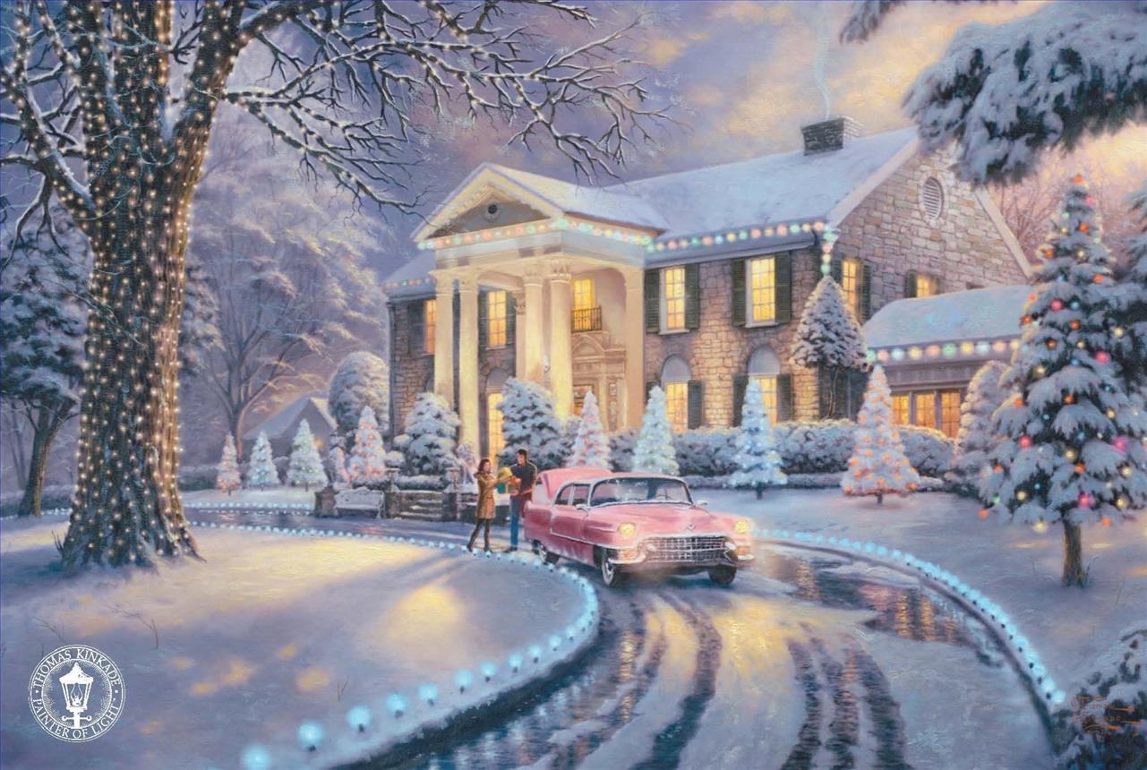 Noël de Graceland Thomas Kinkade Peintures à l'huile